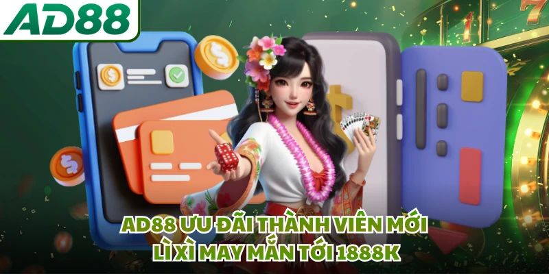 AD88 ưu đãi thành viên mới lì xì may mắn tới 1888K